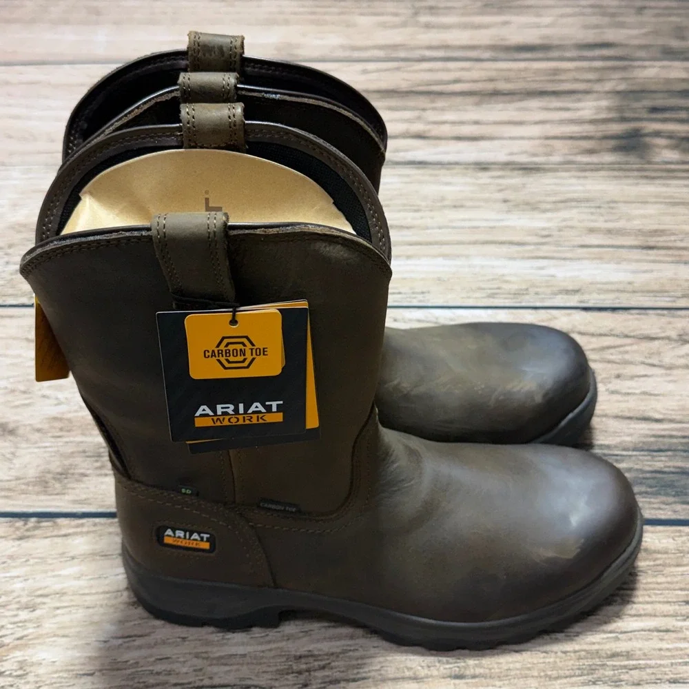 Ariat Turbo Duratread Pull On SD Work Boots Mens 10 Brown Carbon Toe 10074209